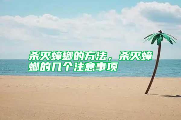 殺滅蟑螂的方法，殺滅蟑螂的幾個注意事項