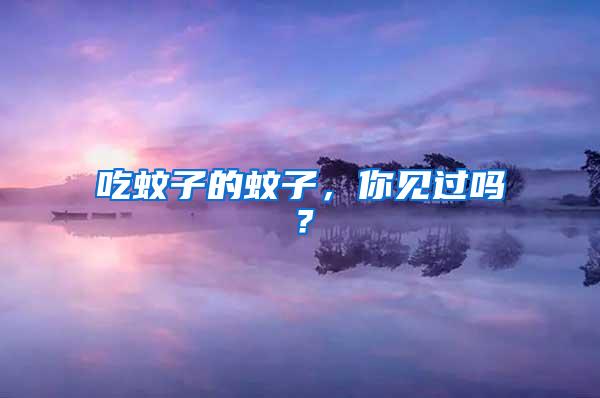 吃蚊子的蚊子，你見過(guò)嗎？
