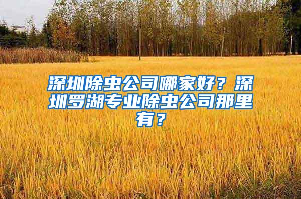 深圳除蟲公司哪家好？深圳羅湖專業(yè)除蟲公司那里有？