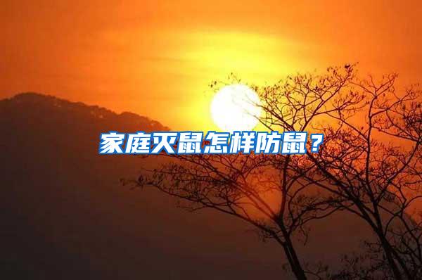 家庭滅鼠怎樣防鼠？