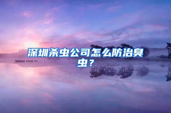 深圳殺蟲公司怎么防治臭蟲？