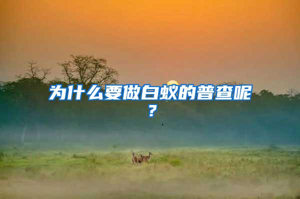 為什么要做白蟻的普查呢？