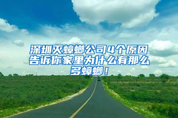 深圳滅蟑螂公司4個原因告訴你家里為什么有那么多蟑螂！