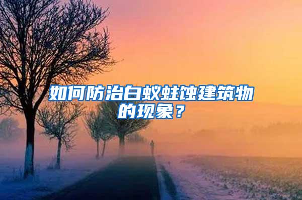 如何防治白蟻蛀蝕建筑物的現(xiàn)象？