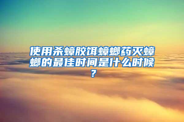 使用殺蟑膠餌蟑螂藥滅蟑螂的最佳時(shí)間是什么時(shí)候？