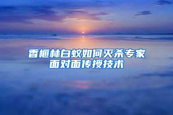 香榧林白蟻如何滅殺專家面對(duì)面?zhèn)魇诩夹g(shù)